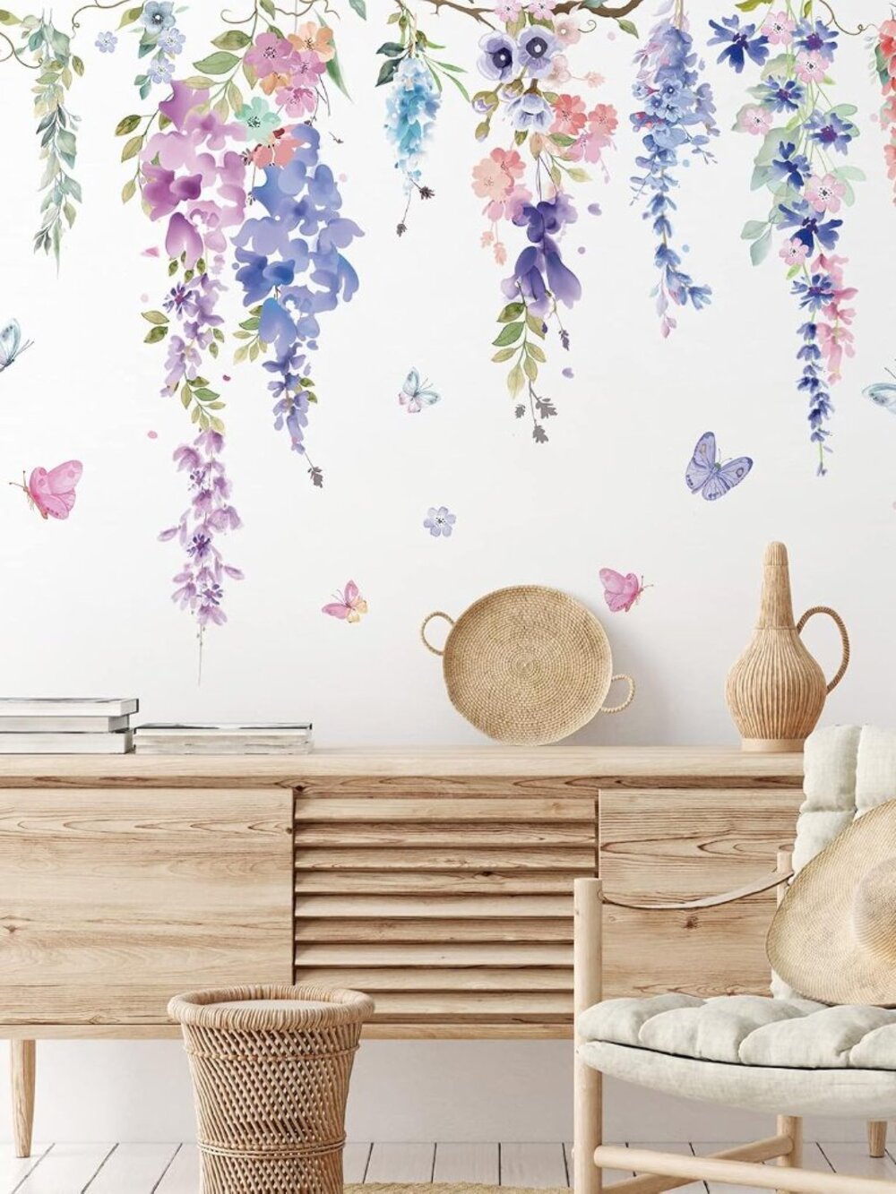 6 Pcs Flower Wall Decals Peel and Stick Sticker, Elegant